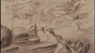 Waterfall Landscape Drawing [upl. by Tengdin115]