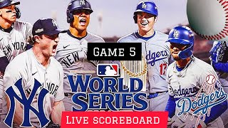 New York Yankees vs Los Angeles Dodgers Live MLB ⚾️ Game 5 World Series  Live Score Play by Play [upl. by Mahon]