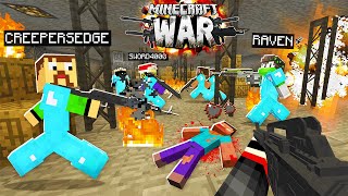 we entered a MASSIVE Minecraft War we barely SURVIVED Minecraft War 2 [upl. by Eladal501]