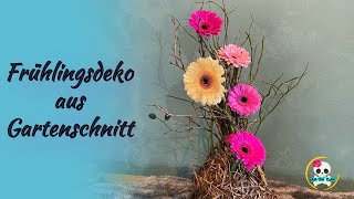 DIY  Besondere Frühlingsdeko  Tischdeko selber machen  Tischdeko aus Gartenschnitt [upl. by Netsryk]