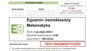 egzamin ósmoklasisty matematyka CKE 3 grudnia 2024 [upl. by Earej988]