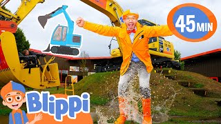 Blippi Plays Outside with Excavators Learn About Construction Vehicles for Kids [upl. by Deegan]