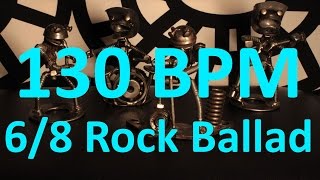 130 BPM  Rock Ballad  68 Drum Track  Metronome  Drum Beat [upl. by Anilet]