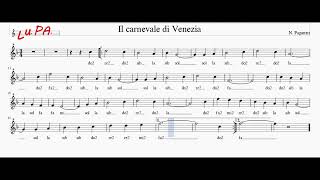 Il carnevale di Venezia  Flauto dolce  Note  Spartito  Karaoke  Instrumental  Musica [upl. by Cherise]