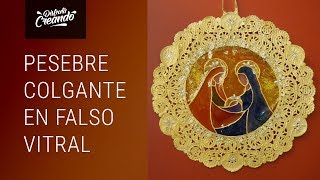 👉Como hacer un PESEBRE Colgante 🧡con VITRAL  Fácil y Rápido [upl. by Alfie]