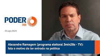 Alexandre Ramagem programa eleitoral 3min28s  TV fala o motivo de ter entrado na política [upl. by Nidak543]