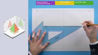 Proiezione ortogonale di una piramide a base quadrata con base parallela a PO [upl. by Erbas]