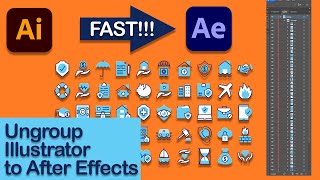 Fast Way to Ungroup Vector Illustrator File for After Effects [upl. by Evaleen]