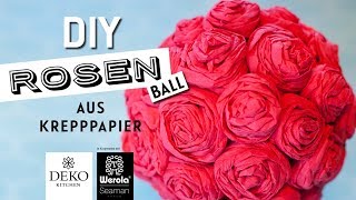 DIY romantischer Rosenball aus Krepppapier How to DekoKitchen in Kooperation mit Werola [upl. by Igal896]