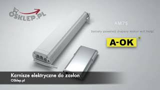 Karnisze elektryczne AM75 AOK zasłony karnisze zigbee smart automatyzacja wystrójwnętrz [upl. by Irrahs]