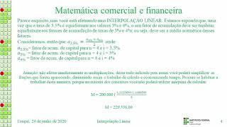 Matemática comercial e financeira Interpolação Linear juros compostos [upl. by Ardien]