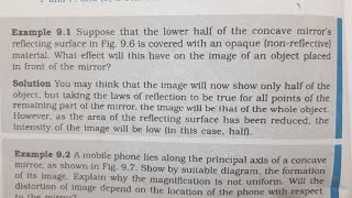 Suppose that the lower half of the concave mirrors reflecting surface in Fig 96 is covered [upl. by Angelina]