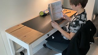 HEMNES HOW TO Desk with 2 drawers white stainlight brown 47 14x18 12 quot [upl. by Aigneis]