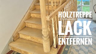 Holztreppe Lack entfernen Holztreppe Sandstrahlen [upl. by Cykana885]