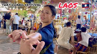 Lao Girl Takes Me Into A Village ບ້ານຊົງລາວ  That Luang Festival 2023 Day 1 Vientiane Laos 🇱🇦 [upl. by Eirroc726]