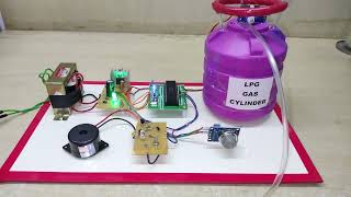 LPG Gas Leakage Detector  Automatic LPG Cylinder Valve Closing and Alarm  Project [upl. by Beutner738]