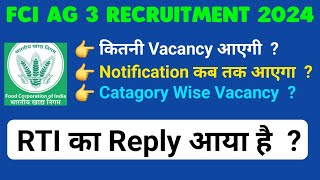 fci ag 3 recruitment 2024  fci manager vacancy 2024  notification syllabus exam pattern salary [upl. by Enirehtacyram]