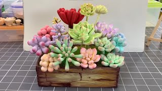 DIY Clay  Assemble Clay Succulent Pots Using Waste Paper Boxes  Clay Tutorial [upl. by Ecinad731]