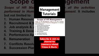 Scope of Human Resource ManagementHRM [upl. by Deron]