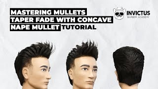 Haircut Tutorial  Mastering Mullets Taper Fade With Concave Nape Mullet [upl. by Gilford259]