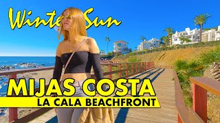 La Cala de Míjas beachfront walk  January 2024  Costa del Sol Spain 4K virtual tour [upl. by Nois]