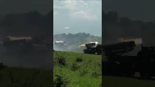 Romanian LAROM battery launches rockets during live fire exercise no1trending marines military [upl. by Annavoig597]