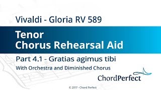 Vivaldis Gloria Part 41  Gratias agimus tibi  Tenor Chorus Rehearsal Aid [upl. by Luzader712]