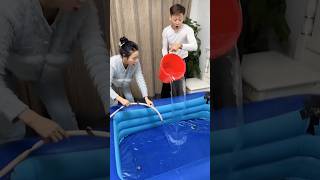 Sibling Prank Gone Wrong The Hidden Pool Trap shortsvideo [upl. by Atsed]