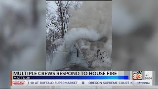 Firefighters battle Mattoon house fire in extreme cold [upl. by Amaleta]