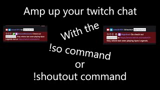 How to add so or shoutout command to twitch chat [upl. by Attener]