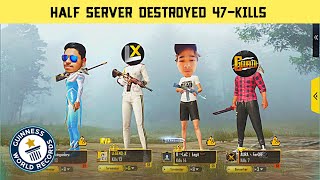 😲Half Server Destroyed 47 Kills  New Record LegendX vs Kinganbru vs Gamexpro vs G Guruji [upl. by Alvira]