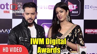 Vatsal Sheth And Ishita Dutta At IWM Digital Awards  ALT Balaji [upl. by Ioves353]