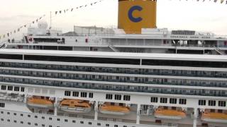 Costa Mediterranea passing Costa Concordia  Port of Barcelona [upl. by Carce]