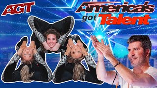 SOFIE DOSSI amp THE RYBKA TWINS AUDITION AS A CONTORTION TRIO FOR AGT [upl. by Oelak22]