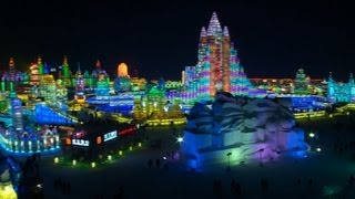 Chinas annual ice festival turns town into frozen wonderland [upl. by Frans]