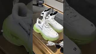 BALENCIAGA MENS TRIPLE S CLEAR SOLE SNEAKER IN GREEN 541624W2FR19073 wwwroseluxcom [upl. by Jaella]