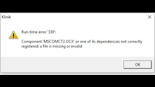 fix error vb mscomct2 ocx missing on windows 10 [upl. by Nester]
