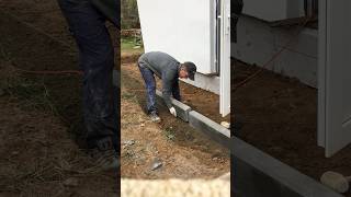 Installation of sidewalk curbs 👌 automobile satisfying pavement landscape pavers garden [upl. by Ayerim]