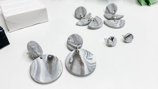 Marbled Polymer Clay Earrings  Beginner Tutorial [upl. by Ardnohsed]