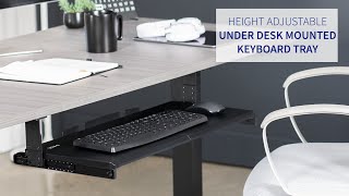 MOUNTKB27HB Under Desk Height Adjustable Keyboard Tray by VIVO [upl. by Theresa]