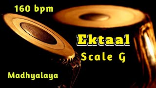 Ektaal  Madhyalaya  Scale G  160 bpm  Tanpura Pa Sa  HD Quality Sound  Tabla [upl. by Chatterjee]