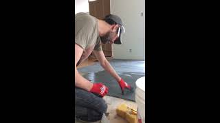 How to lay floor tiles  Stone tiles on plywood [upl. by Anevad605]