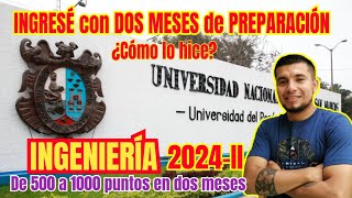 INGRESO a la UNMSM con tan solo DOS MESES de PREPARACIÓN Admisión 2024II INGENIERÍA MECÁNICA DE F [upl. by Evania]