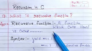 Recursion in C  Recursive function in c programming  Learn Coding [upl. by Bluefarb668]