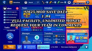 SM 25 mod save data v 114 FULL FACILITY  UNLIMITED MONEY 1 [upl. by Aihseit]