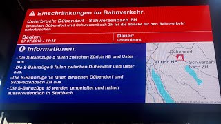 SBB Ansage Unterbruch Dübendorf  Schwerzenbach ZH [upl. by Abra]