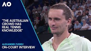 Alexander Zverev OnCourt Interview  Australian Open 2024 Quarterfinal [upl. by Aillicec]