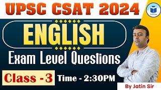 UPSC CSAT 2024  English  Exam Level Questions  Class 3  Civilstap [upl. by The]