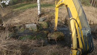 Clearing The Blockage On The Stream And Desludging The Ditch With The Excavator [upl. by Jeannine162]