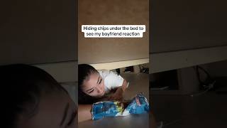 Hiding chips under the bed from my boyfriend 🤣 shorts [upl. by Annaeiluj]